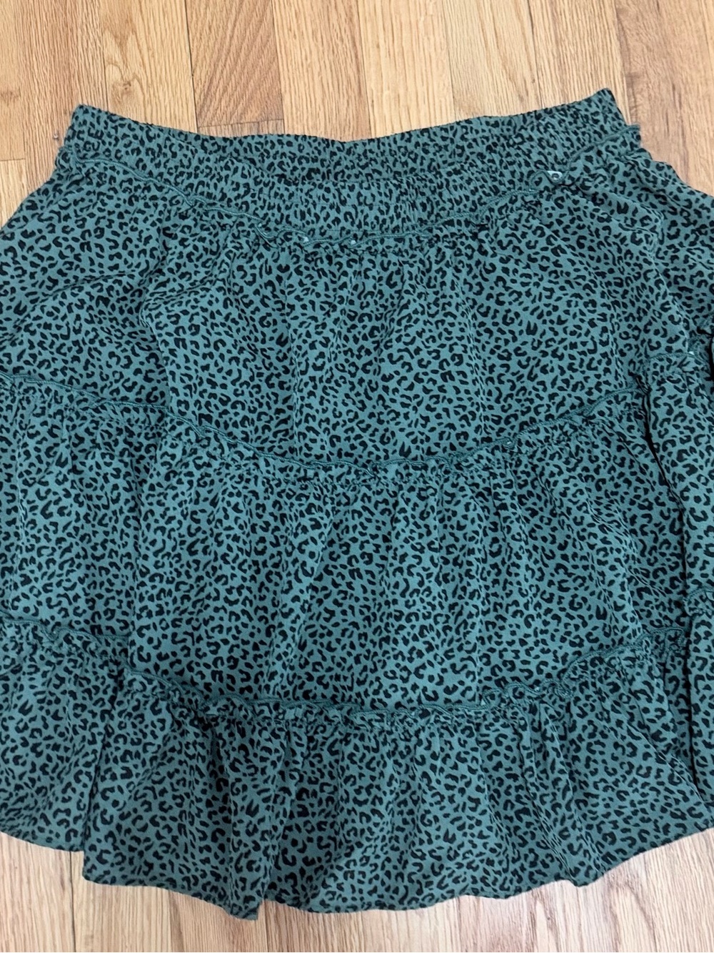 Amazon Women's Teal Leopard Print Mini Skirt